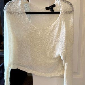 Forever 21 White Cropped Sweater